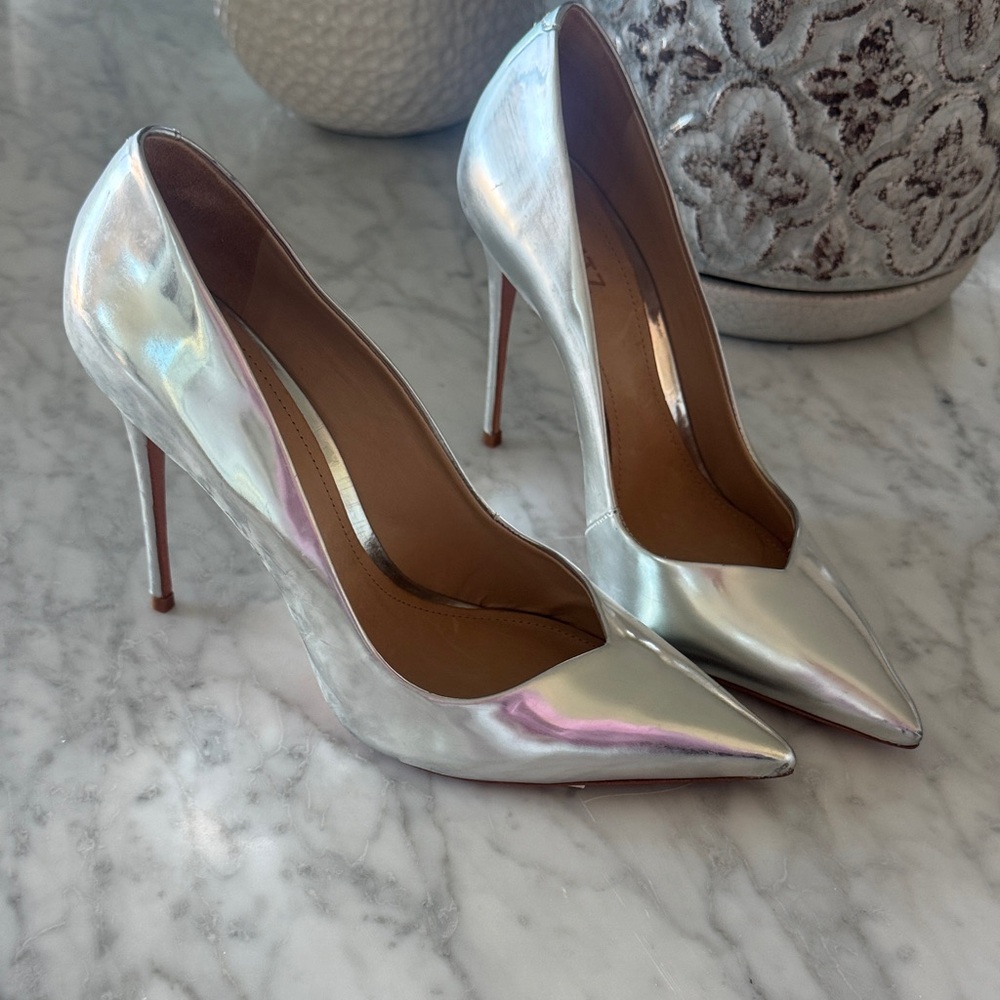 SCHUTZ Shiny Silver Women's Heels
